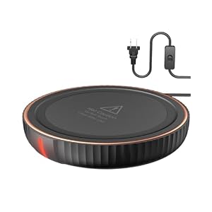 HouseGem Large Candle Warmer Plate – Coffee Cup Mug Warmer for Desk, Candle Melter, Electric Mug Heater for Beverages, Milk & Tea, Coffee Accessories Ideal Gifts Keep Cup Warm (Black)