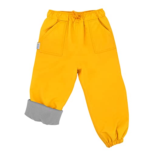 JAN & JUL Kids Toddlers Boys Girls CozyDry Water-proof Rain Snow Pants (Fleece-Lined: Yellow, 10 Years)