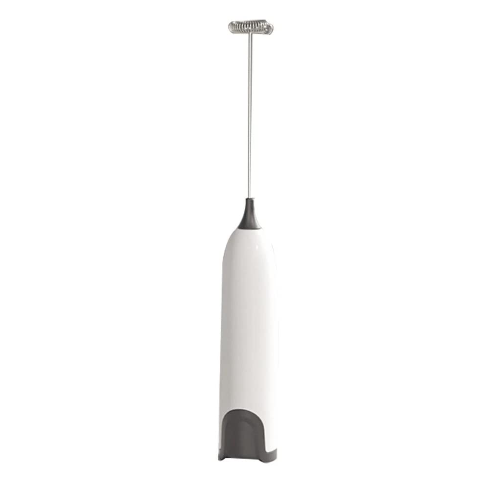 CTRLZS 1 Piece Electric Milk Frother Kitchen Foamer Whisk Mixer Stirrer Coffee Cappuccino Whisk Frothy Blend Egg Beater White