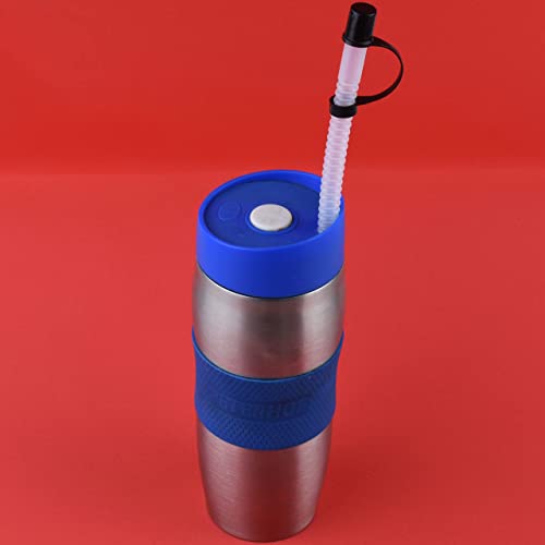 Bendable Straws With Straw Covers Cap - 11 Inch Long Flexible Straws - Bendy Drinking Straws Reusable With Covers Cap Assorted Colors - 14 Pack #TOP6