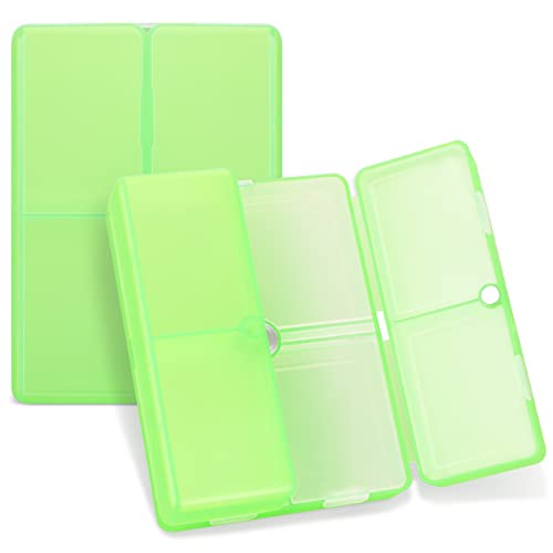 Image of FYY Travel Pill Organizer,7 Compartments Pill Box Medicine Case-Clear Green