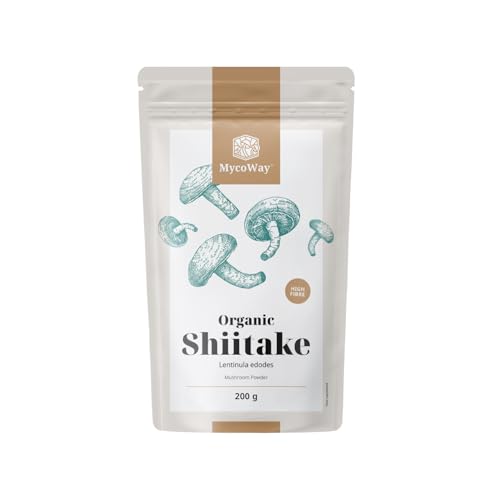 MycoWay BIO Shiitake Pulver 200 g Lentinula Edodes Natürliche Quelle für Ballaststoffe Vitalität Ausgleich Ökologischer Anbau Ohne Zusätze
