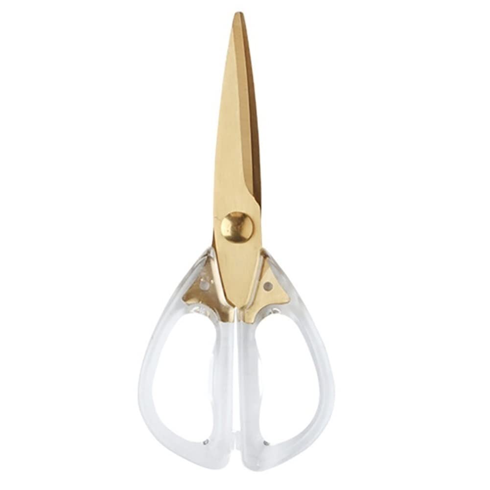 Mnuvxzaewf White Household Scissors Transparent Acrylic Multi-Function Strong Chicken Bone(White)