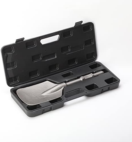 tonchean Clay Spade 1-1/8" Hex Shank Shovel Electric Scoop Chisel Bit SDS Max Chisels with Carrying Case for Electric Breaker 17.3" × 5.3"