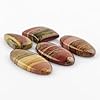 CRYSTALINES 5pcs, Natural Owyhee Picture Jasper Gemstone Cabochon, Wholesale Flatback Crystals, DIY Crafts-Jewelry Making, Polished Loose Stones Supplies, Wire Wrapping, Gem Collection, AAA Grade #2