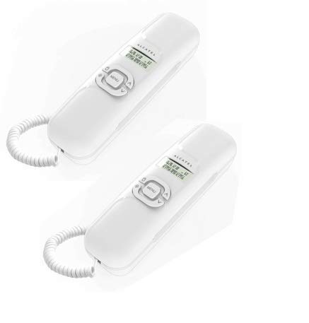 T-16 White Corded Landline Phone with Caller id & Hand Free Function (Pack of 2)