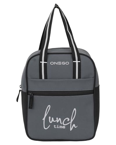 Image of Durable & Lightweight Lunch Bag | Trendy Water-Resistant Tiffin Bag & Meal Holder for Office, School, Travel & Picnic, Stylish, Insulated Design for Men, Women & Kids (Grey)