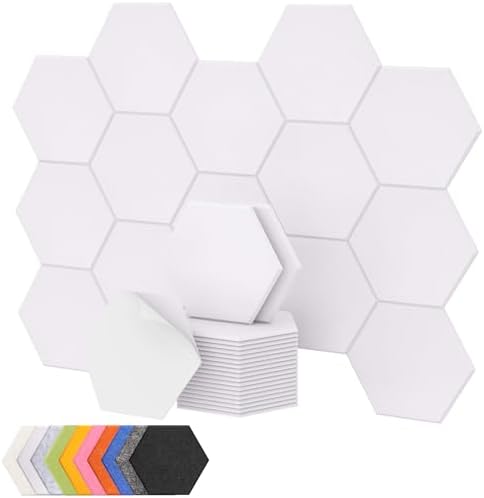 18 Pack High Density Hexagon Acoustic Panels, TONOR 12"x 10"x 0.4...