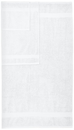 Amazon Basics 6-Piece Fade Resistant Bath, Hand And Washcloth Towel Set -Cotton, White #TOP3