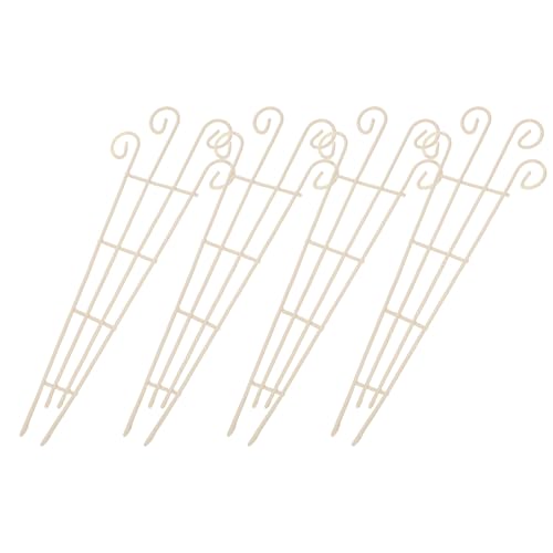 LIFKOME 4個 ミニトレリス ガーデンプランティングラック 屋内鉢植え用 アイアン製 クライミング植物サポート 装飾 フェンス風 小型園芸支柱