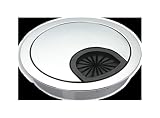 KabeldurchfüHrung Schreibtisch 2 stück Draht Loch Abdeckung 60mm Zink legierung Runde Tisch Outlet Port Computer Schreibtisch Kabel Tülle Linie Halter Box Möbel hardware(White)