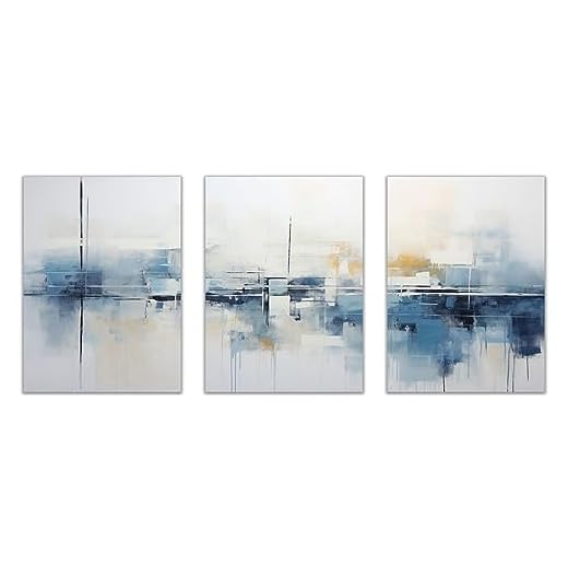 SHYAMIC tripticos Cuadro abstracto Lienzo, Blanco roto Mármol Nórdico Cuadros Decoracion Salon Lienzo, Dormitorios Para Comedor Oficina Pasillo Cocina Y Baño - 40x60cm Sin marco