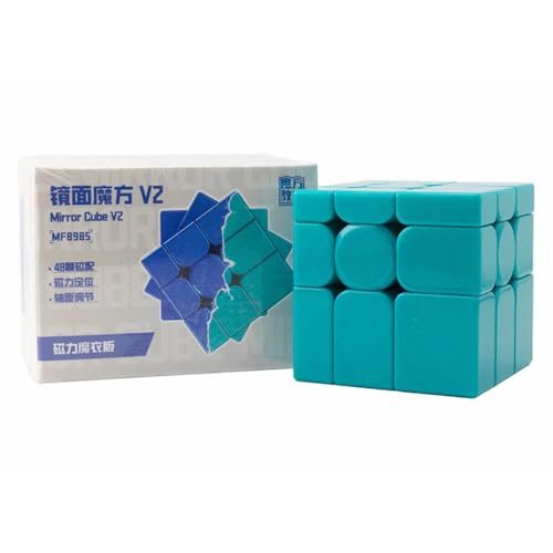 Image of MoYu Mirror Green 3x3 V2 Magnetic Shape Mod Puzzle | UV Coated Glossy Finish & Speed Design | Enhanced Stability, Anti-Pop Mechanism & 20 Corner Cutting