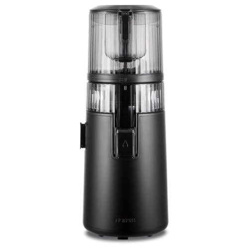 HUROM Extractor de Zumos y Verduras H70 de Alta Capacidad, Licuadora Prensado en Frío con Cámara Easy Clean, Entrada Amplia, Control de Pulpa, Motor Silencioso y Eficiente, Charcoal