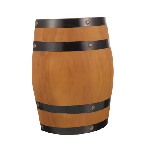 Cabilock Small Oak Barrel Craft Retro Style Wine Barrel Decor for Bar Kitchen Garden