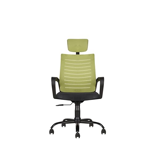 Image of CELLBELL Desire C104 Mesh High Back Ergonomic Office /Study Revolving /Computer Chair for Work from Home - Metal Base, Seat Height Adjustable, Pistachio Green