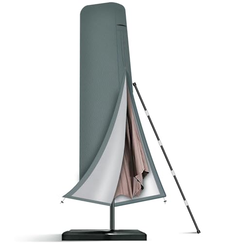 Seydrey Sonnenschirm Schutzhülle Ampelschirm Schutzhülle für 2m-4m,Sonnenschirm Abdeckung 420D Schutzhülle Sonnenschirm hülle mit Stab für Ø 200 cm Ø 300cm Ø400 cm (250 * 74 * 35)