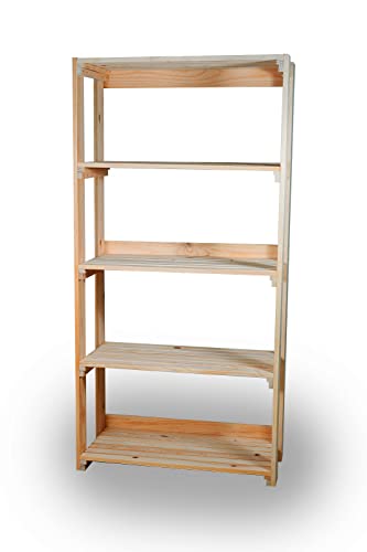 🏡 ESTANTERIA DE Madera Maciza DE Pino, ESTANTERIA con BALDAS, ESTANTERIA Multiuso 🏡 (80x38x160cm) Cover