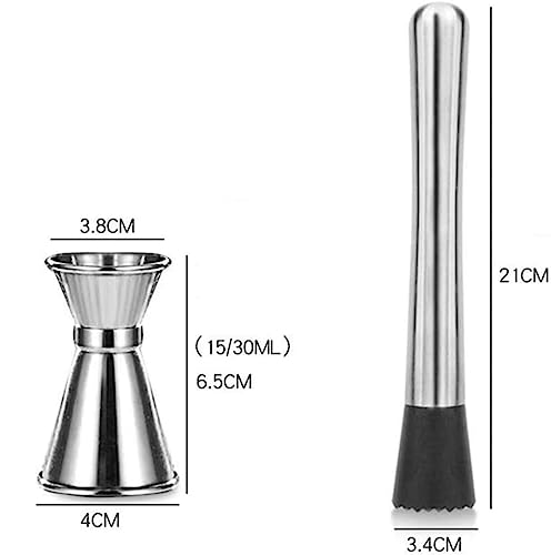 Set para preparar cócteles con soporte y coctelera Boston miniatura 3