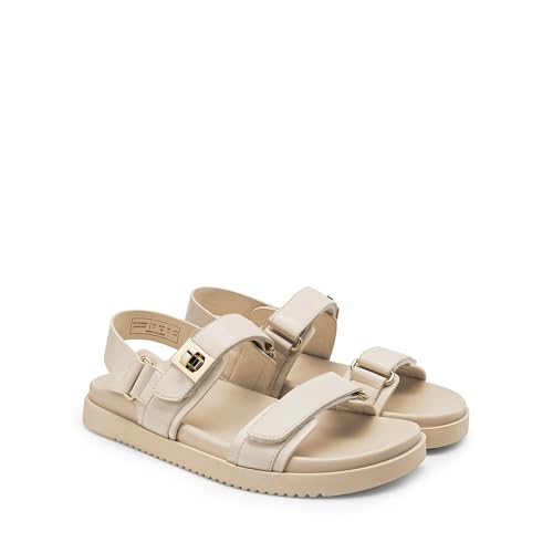 DREAM PAIRS DREAM PAIRS Women's Comfortable Open Toe Flat Sandals Fashion One Band Summer Dessy Sandals,Size 9,Nude,SDFS2409W