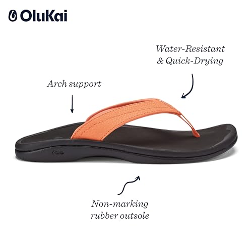 Image of OLUKAI Ohana Women's Sandals, Water Resistant Flip Flops with Arch Support, Lightweight Comfort for Beach & Travel, Enhanced Traction for Wet Surfaces