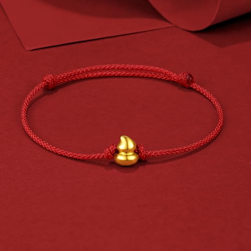 24K Gold Bracelet Red Charm Bracelets Protection Jewelry Gourd Chain Adjustable Bangle Good Luck Beads Lucky Charms Feng Shui Braided Rope Dainty Wulu Cord Stackable Blessing Gift for Women Men3