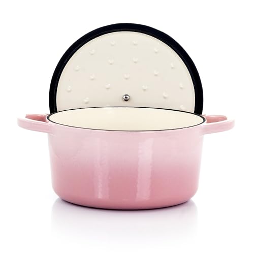 Crock-Pot Artisan Round Enameled Cast Iron Dutch Oven, 3-Quart, Blush Pink - Image 4