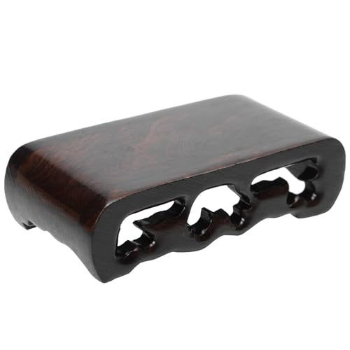 VANZACK Base de Madera Maciza para Macetas y Bonsáis Pedestal Rectangular Tallado Estilo Clásico para Flores Floreros y Artesanías Expositor Decorativo Resistente y Fácil de Limpiar para