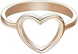 Metmejiao Peach Heart Design 18K Rose Gold Plated Ring Heart Band Ring Fashion Jewelry for Women Girls Gift Wedding Finger Jewelry (7)