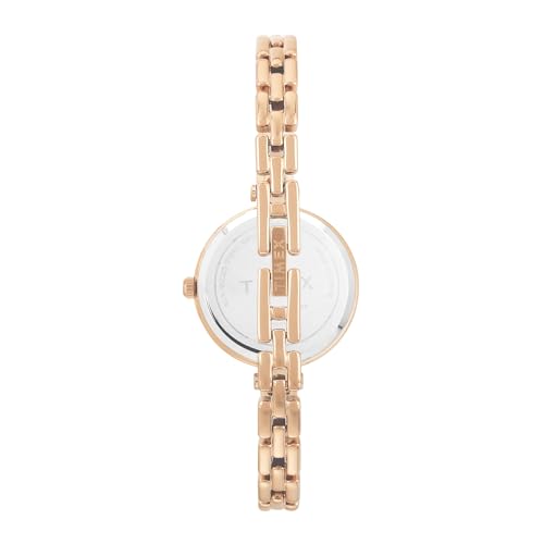 Image of TIMEX Analog Watch for Women with Mother of Pearl White Round Dial & Rose Gold Brass Bracelet Band Water Resistant Women's Wrist Watches - TWEL200SMU05