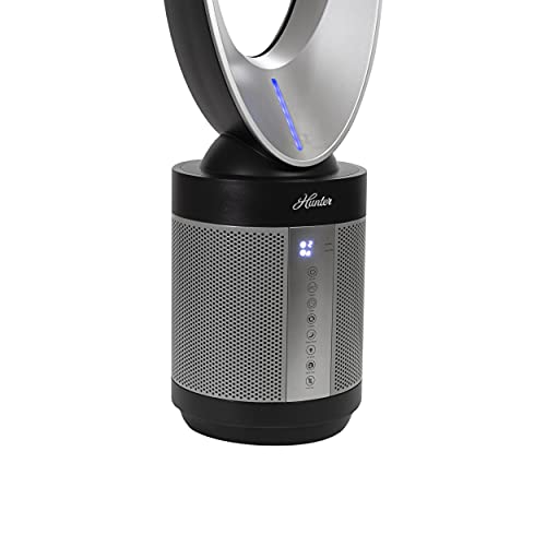 Hunter Fan Company Hunter Hpf500 Extremeair Tower Air Purifier, 36" Tall, Black/Silver #TOP3