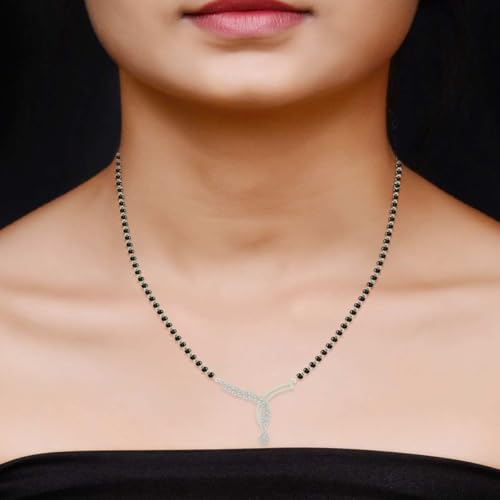 Image of DISHIS 14K White Gold Mangalsutra for Women