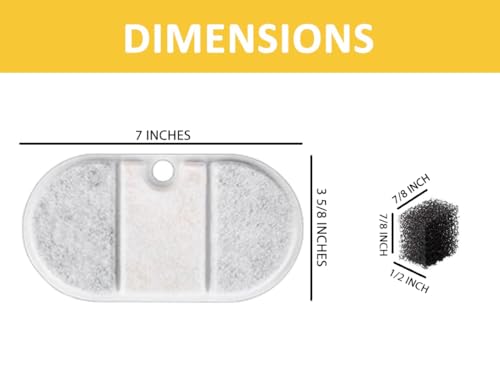 GoldTone Replacement Filters for PETLIBRO Capsule Cat Water Fountain PLWF002, Set of 6 Replacement Filters and Pre-Filter Sponges for Pet Water Fountain - Compatible with PETLIBRO Pet Fountains (6)