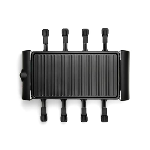 Livoo - Raclette DOC312-8 personas, 1300 W, bandeja grill extraíble, termostato ajustable, 42 x 23 cm, 8 espátulas y 8 caquelones incluidos - imagen 3