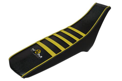 Housse de selle KRM Pro Ride jaune pour Derbi Senda et Gilera RCR SMT dès 2018