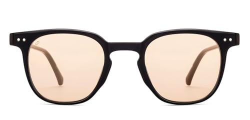 Image of VINCENT CHASE EYEWEAR By Lenskart | Black Yellow Full Rim Oval Sunglasses | Indoor Glasses | 100% Uv Protected | For Men & Women | Large | Vc S16750