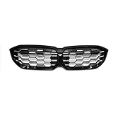 Parrilla radiador 2023+ G20 Grill Diamond Radiador Parachoques Delantero Malla Hood GrillE Para Serie 3 G20 G21 LCI Cromo rejilla toma Air inferior(Black Silver)