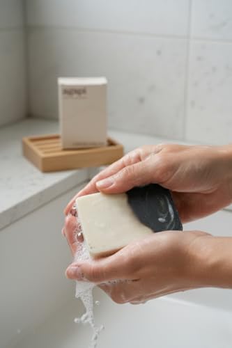 Image of Agapi Sikkim Charcoal Shea Soap Bar | Handcrafted Natural Bath Soap with Beeswax, Virgin Coconut Oil, Grapeseed Oil, Avocado Oil, Shea Butter & Activated Charcoal - 110g