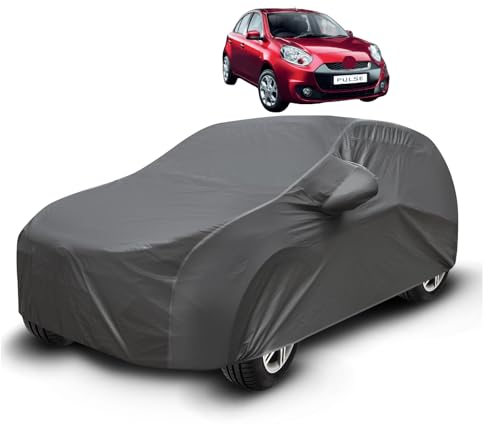 Image of Auto Hub Waterproof Car Cover Compatible with Pulse with Mirror Pockets, Soft Cotton Lining, Pulse Car Cover Waterproof, Grey