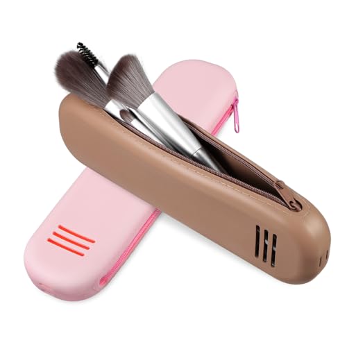 2pezzi Borsa Per Pennelli Da Trucco Da Organizzatore Versatile Per Cosmetici Accessorio Alla Moda Con Chiusura Cerniera Protezione Ottimale Per Make up e Strumenti Di silicone