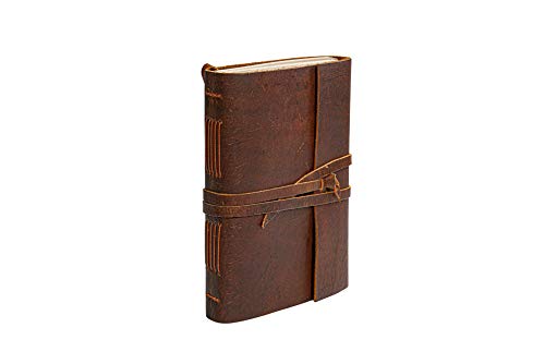 Leather-Notebook-Rustic-Handmade-Vintage-Leather-Bound-Journals-for-Men-and-Women-Leather-Craft-Unlined-Paper-300-Pages-Leather-Book-Diary-Pocket-Notebook-Diary-to-Write-in-75-x-10-Inch