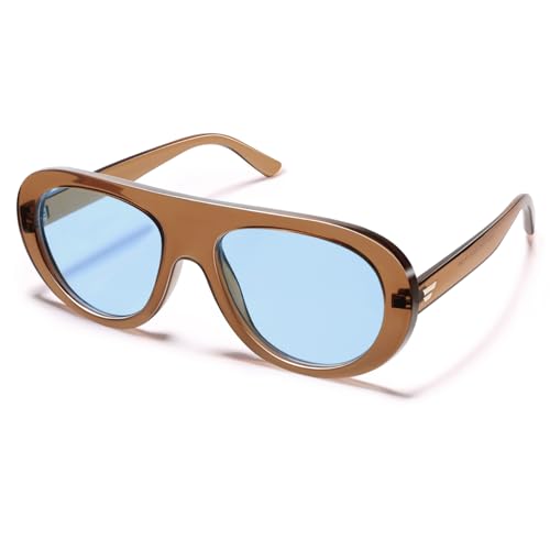 Image of VANLINKER Oversized Retro Aviator Sunglasses for Women Men Chic 70s Vintage Style Trendy 2026 Chunky Sun Glasses VL9865
