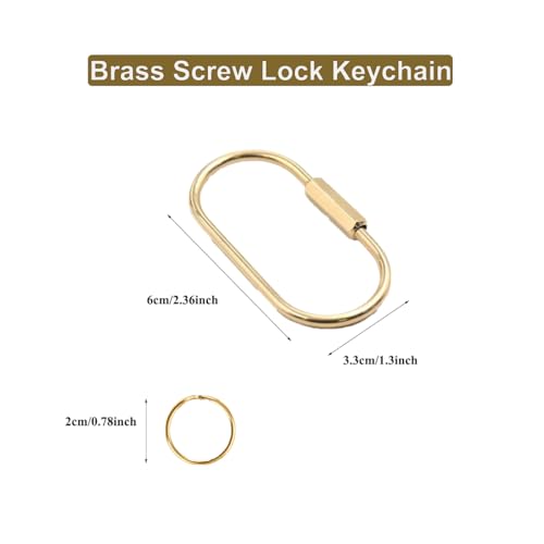 Kayiete Heavy Duty Brass Screw Lock Carabiner Keychain