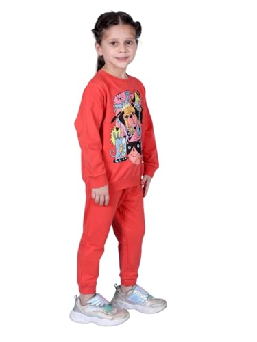 Image of The Mom Store Kids Sweatshirt With Joggers Set| Cotton With French Terry | Cute Prints | Warm | For Boys & Girls | Trendy Winter Sets For Kids | Hoodie And Sweatpant Set