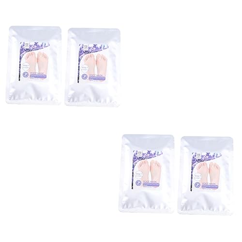 Beavorty 4 Pares De Máscara Para Pés Máscara Para Pés Casca Hidratante Lavanda