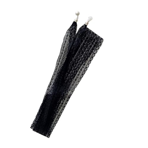 Women's Lace Scarf - Long Skinny Belt Necktie - Black4
