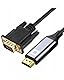 Co2 HDMI zu VGA D-SUB 2K/60Hz, Full HD 1080p, Plug & Play, vergoldet, Einweg-Adapter, Konverter, kompatibel mit Laptops, Monitoren, Projektoren, Aluminium Space Gray (1m)