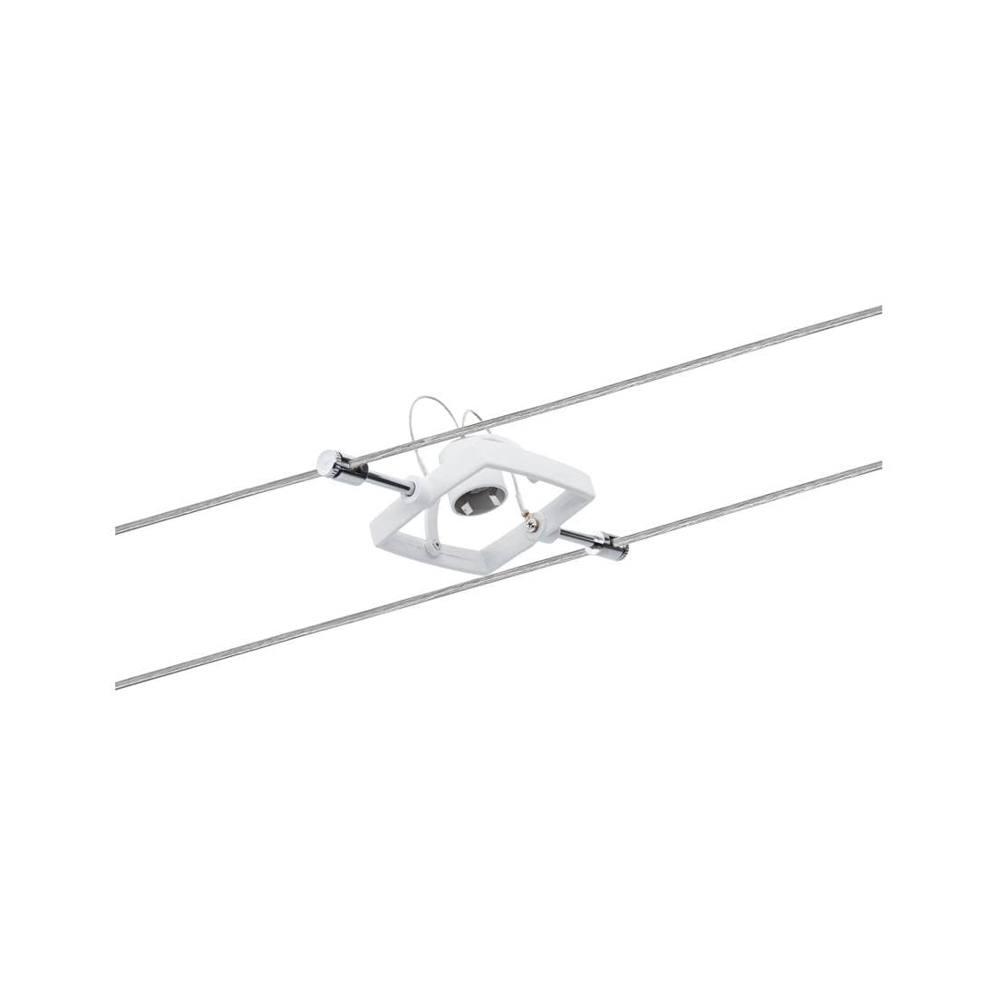 Paulmann Światło A++ do E, 941.50 Wire System Set Tech max. 7x10W GU5, 3 230/12V 80VA 94150 lampa linowa lampa sufitowa oświetlenie sufitowe LED, metal, GU5.3, biała, 1000 x 16 x 10 cm