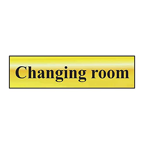 Changing Room Sign - Self-Adhesive PVC - Polished Gold Effect - 200mm x 50mm