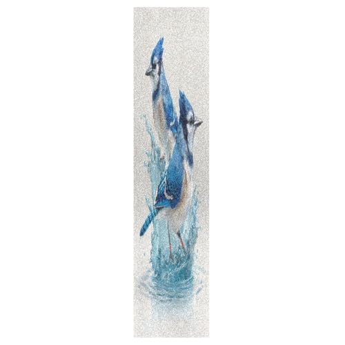 KLL Blue Birds - Monopatín decorativo con cinta de agarre, sin burbujas, para patineta, mini cruiser, 83 x 22,8 cm